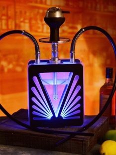 烟斗阿拉伯酒吧水烟壶双人烟壶全套KTV大烟雾双管烟具套装hookah