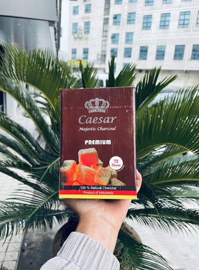 Caesarcharcoal72片凯撒进口阿拉伯水烟椰壳炭方块木炭椰碳椰子碳