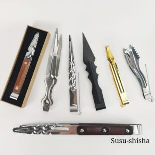 阿拉伯水烟专用炭夹 酒吧KTV烟膏叉碳夹不锈钢合金防烫工具大小号