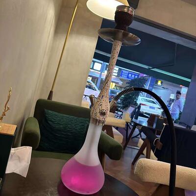 阿拉伯水烟 WOOKAH hookah 波兰旺卡木头款不锈钢单管礼盒水烟壶