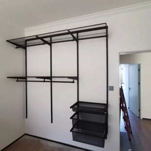 砌墙金属衣柜顶天立地衣帽架diy配件步入式 整体衣帽间定制储物间