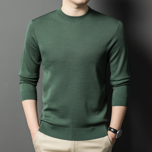 【可机洗80支精纺羊毛】精纺高密不起球精纺薄款羊毛衫男圆领毛衣