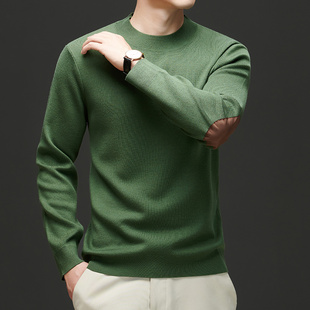 【500克四平加厚】可机洗16针精纺丝羊绒衫男半高领羊毛衫厚毛衣