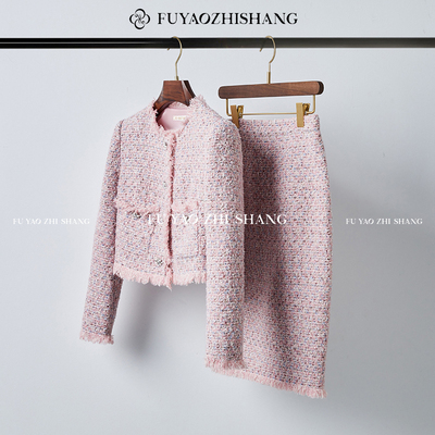 FUYAO扶摇羊毛小香风套装裙