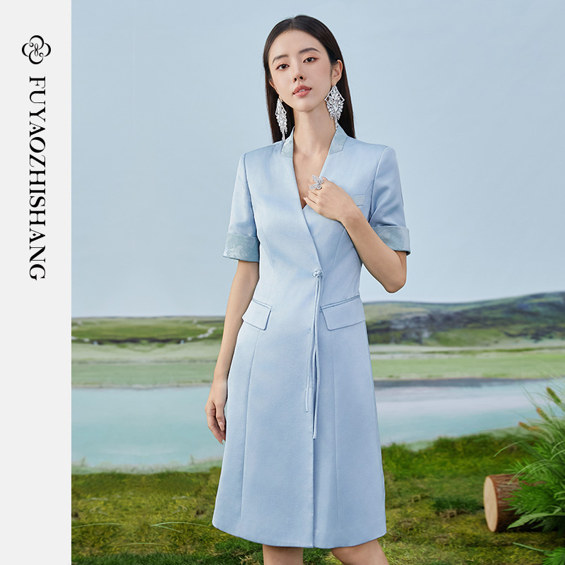 FUYAO扶摇夏季短袖连衣裙