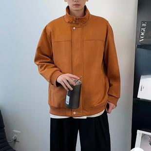 精品 时尚 满68 2025春秋男女款 百搭麂皮绒飞行员设计夹克 包邮