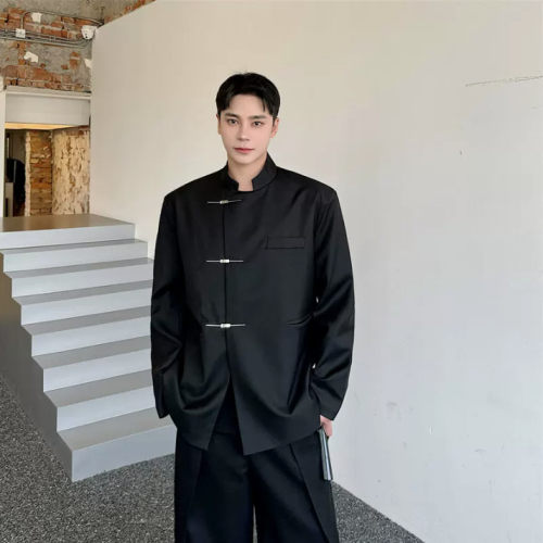【精品】清完关店◆2026春秋青少年新中式潮流百搭痞帅中山装西服