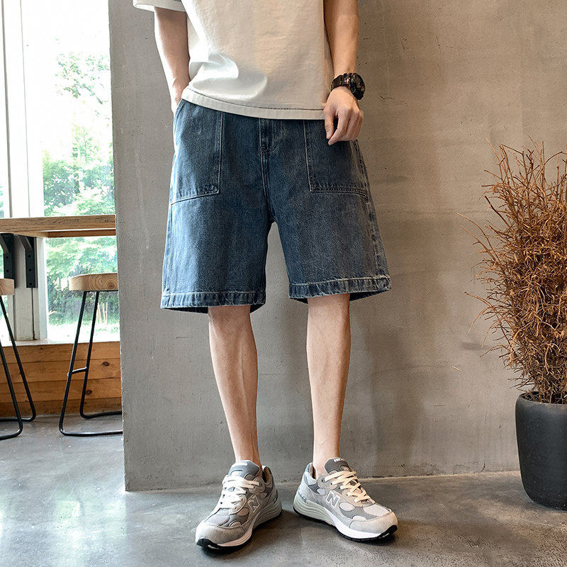 【精品】满68包邮◆2026夏季青少年美式高街宽松百搭五分牛仔短裤