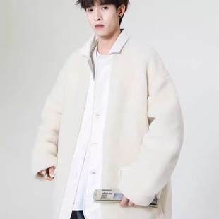 2025冬季 包邮 满68 青少年港风皮衣拼接羊羔毛锁棉棉衣潮 精品