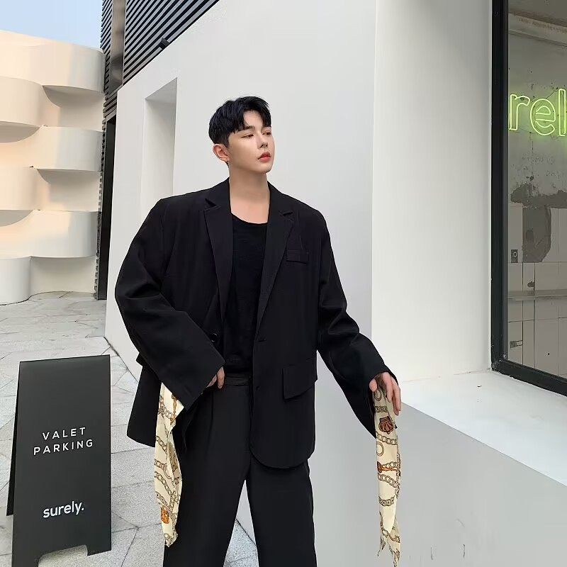 【精品】清完关店◆2026春秋青少年韩国配饰飘带标百搭宽松西服