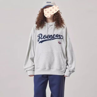 精品 潮流毛巾绣字母刺绣时尚 满68 2025春秋中性美式 卫衣 包邮