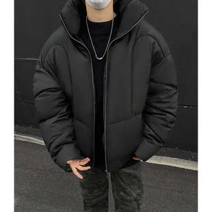 包邮 满68 2025冬季 男美式 加厚面包棉衣 潮流PU皮解构短款 精品