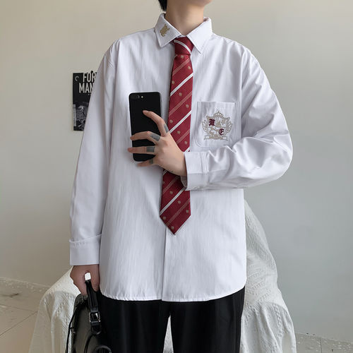 【精品】满68包邮◆2026春秋情侣款制服情侣装JKDK学院风长袖衬衫