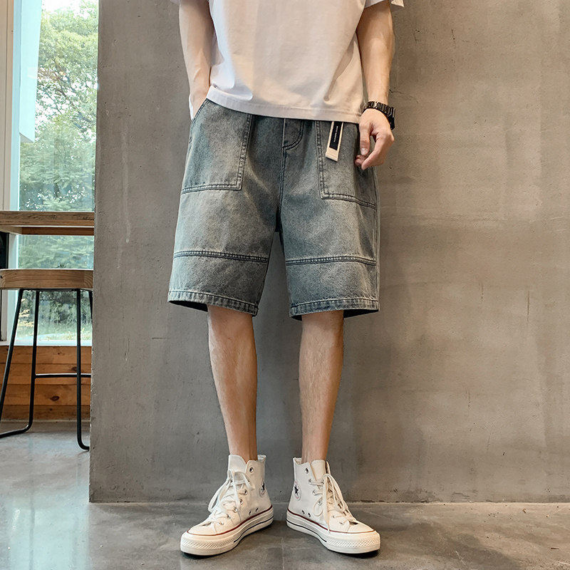 【精品】满68包邮◆2026夏季青少年美式高街时尚百搭牛仔裤短裤潮