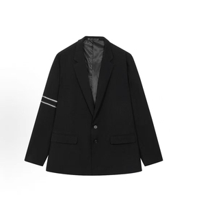 得物 外套 满68 纯色单边拉链设计休闲外套西装 男女同款 包邮