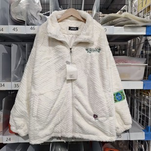 精品 中性港风潮流时尚 满68 2025冬季 温柔毛绒绒刺绣棉衣 包邮