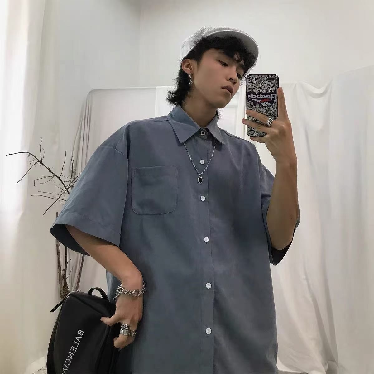 夏日港风宽松大版衬衣外套