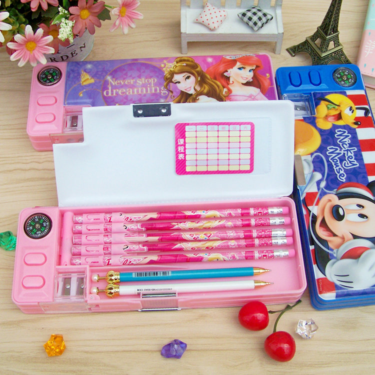 抖音同款网红迪士尼文具盒小学生多功能大容量笔盒男女孩韩版简约幼儿园可爱笔袋韩国创意个性学霸铅笔盒