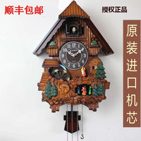 韓國(guó)凱樂(lè)絲布谷鳥(niǎo)咕咕鐘歐式靜音光控報(bào)時(shí)客廳木質(zhì)兒童小鳥(niǎo)掛鐘
