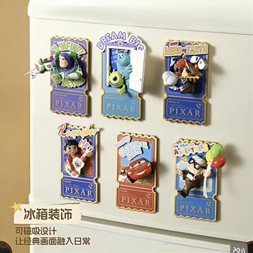 新品名创优品迪士尼皮克斯40周年票影拾光系列手办盲盒摆件冰箱贴
