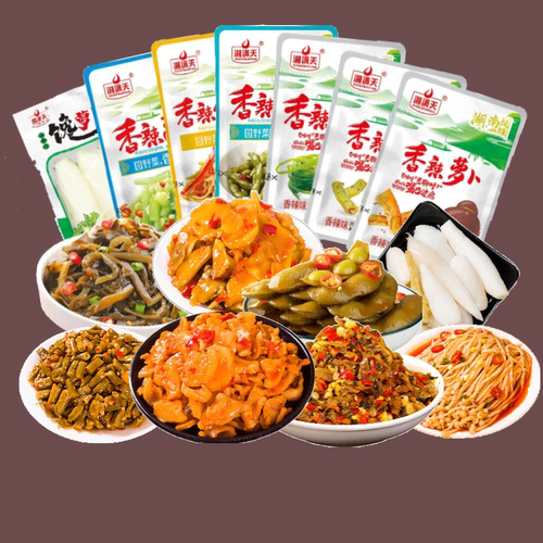 湘满天混合20包香辣下饭菜小零食