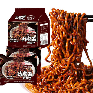 同碗面韩式 速食干拌整箱 混合炸酱面10包蟹黄拌面火鸡面方便面袋装
