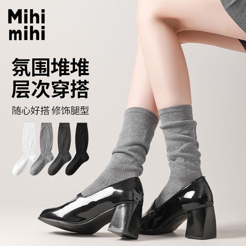 25抑菌新款年春款中筒袜子女堆堆