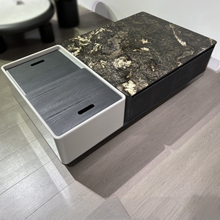 L230意式极简轻奢大理石长茶几1.35米璀璨星河奢石茶几客厅茶几