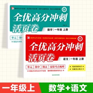 测试卷期中期末冲刺100分考试卷子专项训练 教材同步单元 一二年级上册测试卷全套语文数学试卷全优高分冲刺活页卷小学生人教版 新版