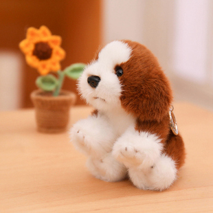 可爱小狗马尔泰毛绒玩具金毛钥匙扣挂件男女背包玩偶小公仔雪纳瑞