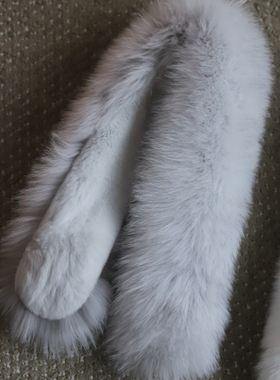 Earthtone“广岛”双面~100芬兰进口狐狸毛!真毛毛獭兔毛围巾围脖