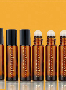 10ml刻度款滚珠瓶喷雾瓶滴管瓶精油走珠瓶茶色避光玻璃分装瓶