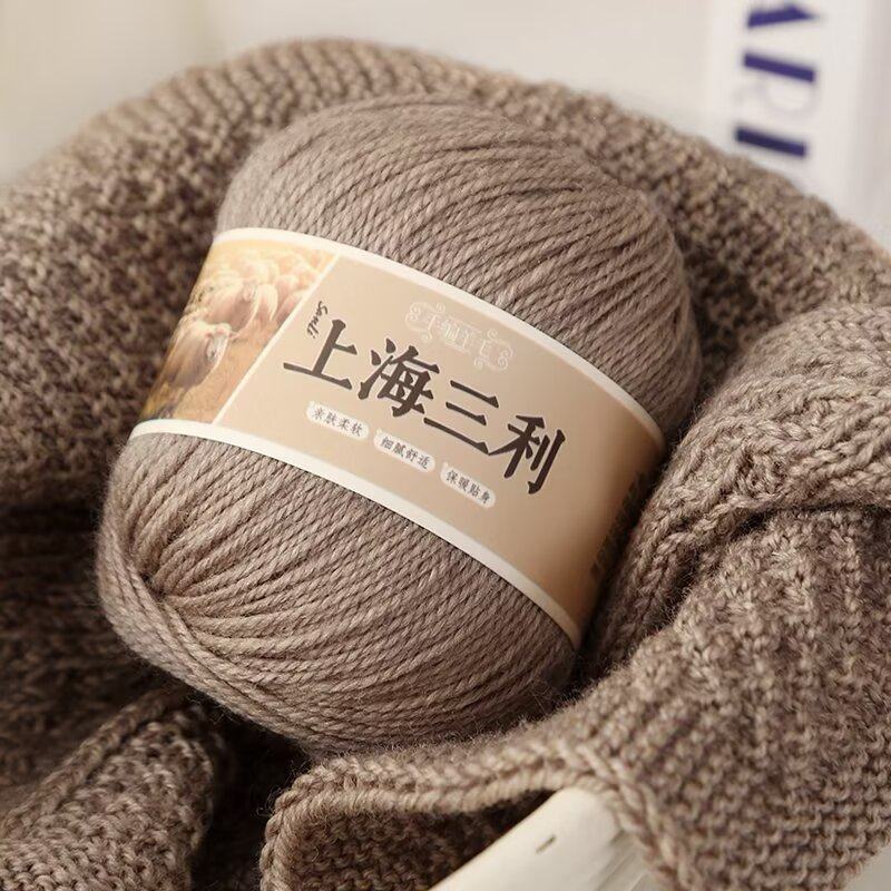 上海三利美丽奴羊毛线中粗手工编织围巾diy钩帽子外套毛衣不起球