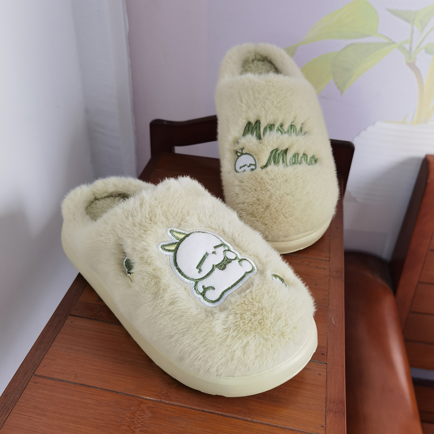 流氓兔棉拖鞋女冬季可爱居家耐磨可外穿卡通厚毛绒拖鞋男