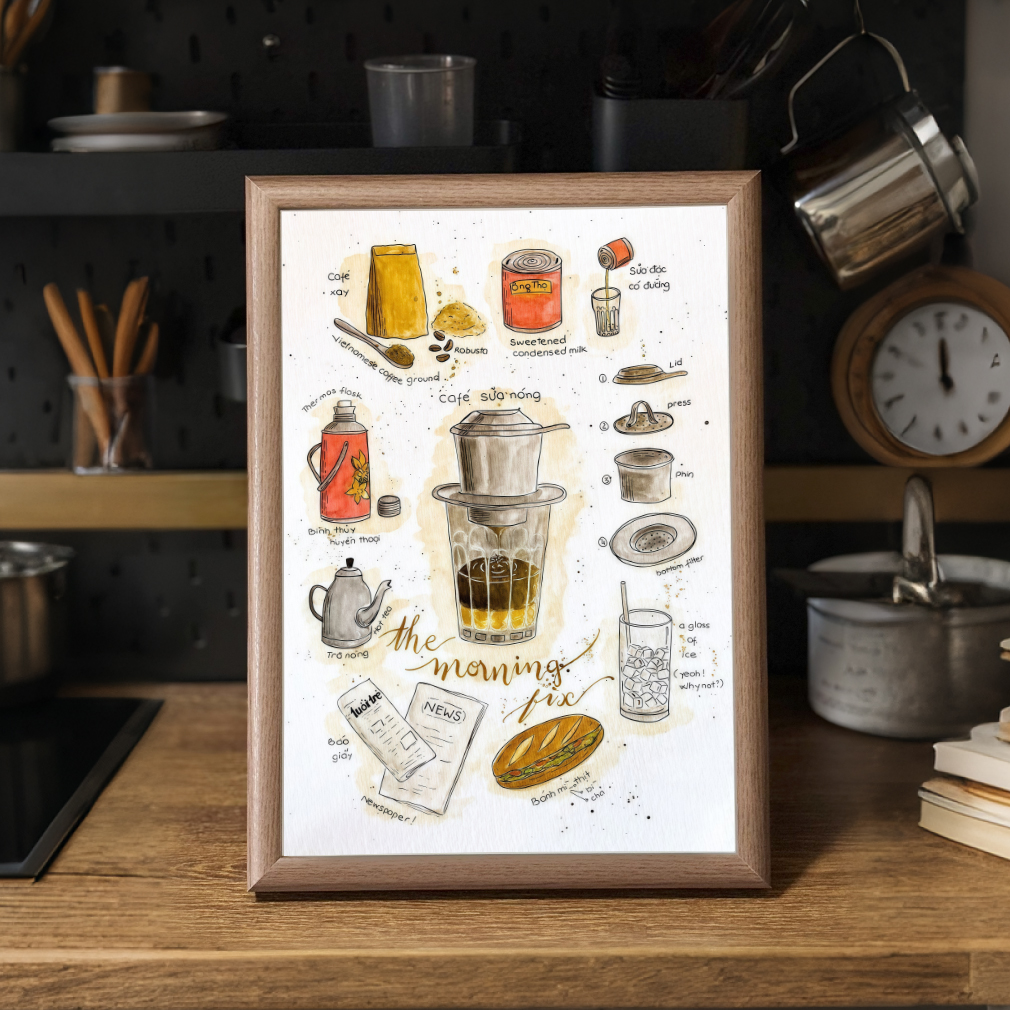 个性简约越南滴漏咖啡装饰画奶茶