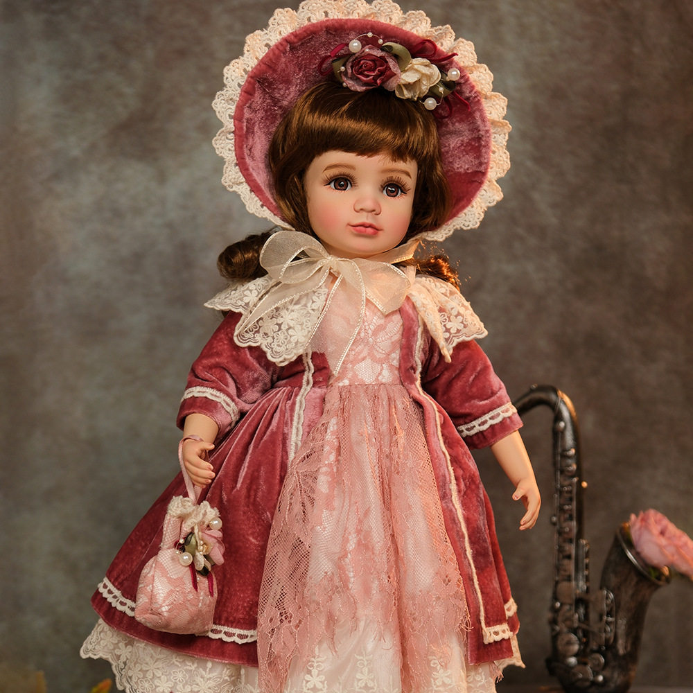 18英寸复古宫廷风洋娃娃陶瓷人偶玩具高档礼物品女生收藏装饰摆件