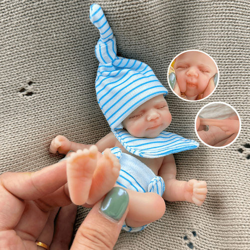 Silicone Reborn Doll15厘米6寸实心硅胶跨境热卖重生娃娃闭嘴款