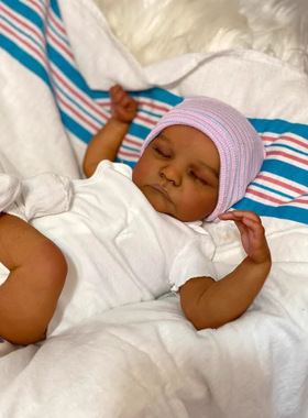 18inch reborn黑人肤色Levi 可爱仿真重婴儿生娃娃 软胶玩偶跨境