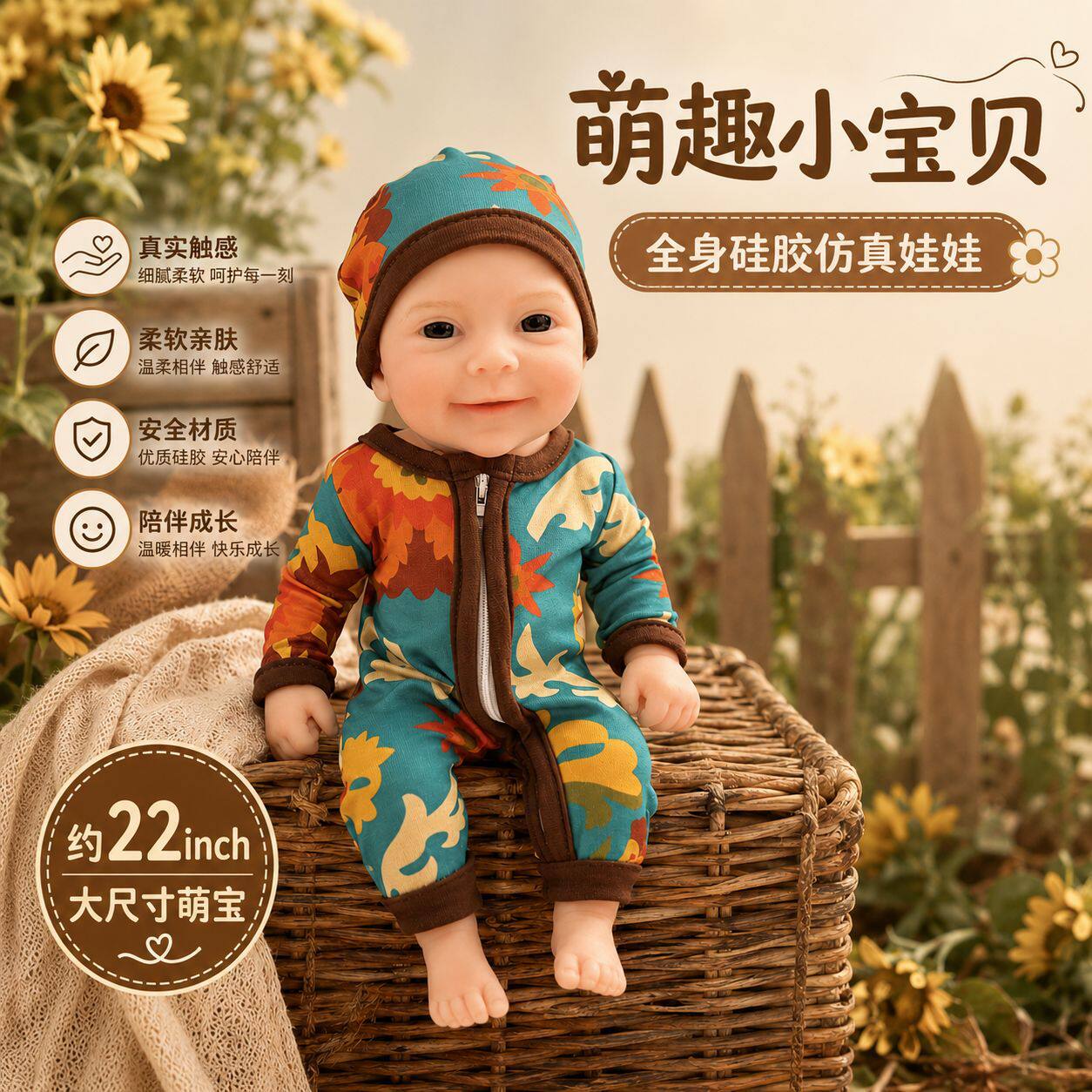 全实心硅胶一体重生洋娃娃仿真柔软小婴儿孩子陪玩逼真宝宝可水洗
