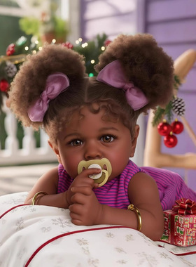 欧美软搪胶跨境血管可见48cm重生洋娃娃仿真婴儿黑娃Dolls玩偶礼