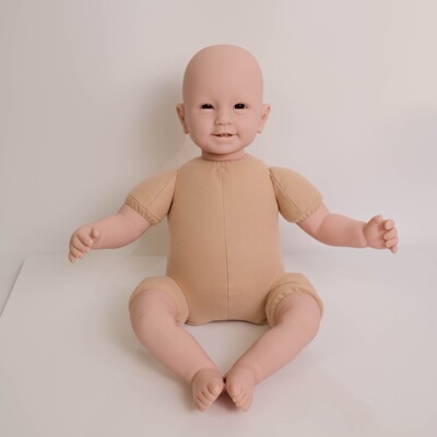 22inch新款四颗牙重生娃娃仿真婴儿软胶玩偶无妆无彩绘裸娃模具