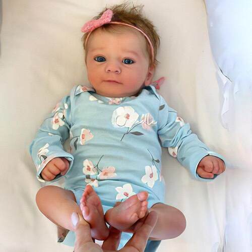 19英寸仿真婴儿洋娃娃 Reborn baby doll 跨境货源植入发重生娃娃