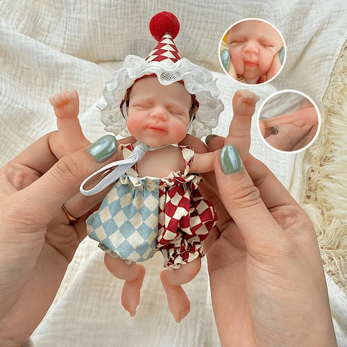 15cm实心硅胶重生娃娃reborn baby doll仿真娃娃玩具跨境一件代发