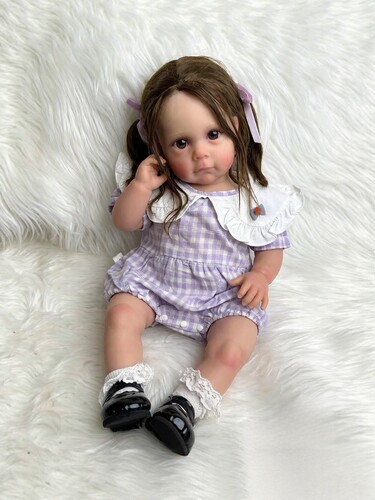 60厘米仿真重生娃娃 长发公主装扮过家家玩具3D皮肤 静脉可见