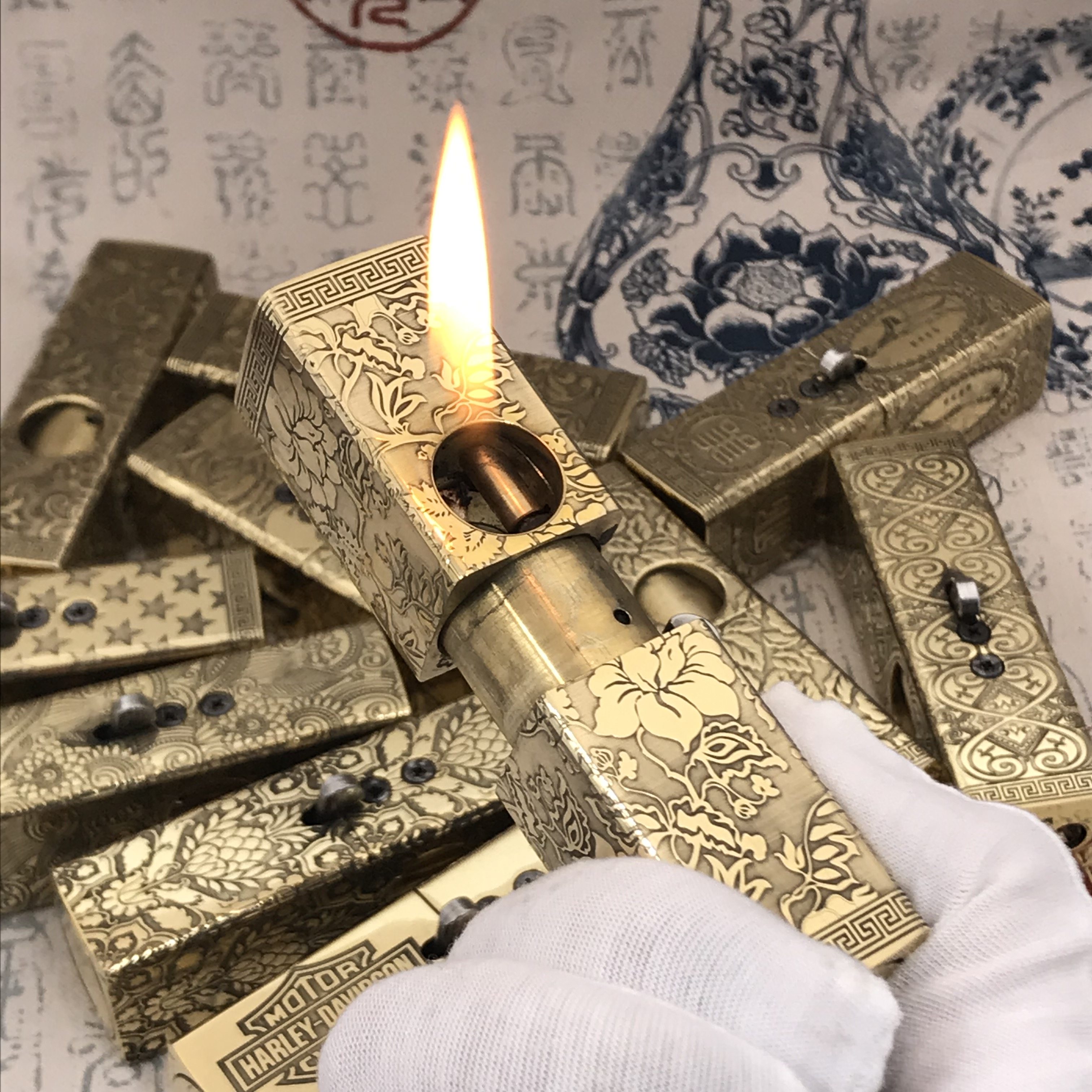 手工黄铜自动弹跳煤油打火机弹射火机1918一战壕复古男定制雕刻礼