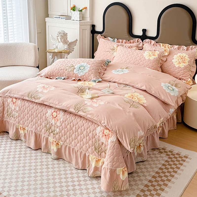 四件套印花夹棉微网新款简约