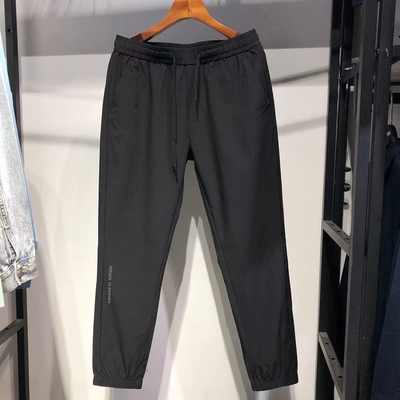 品牌男装JJ夏季黑色运动裤九分裤