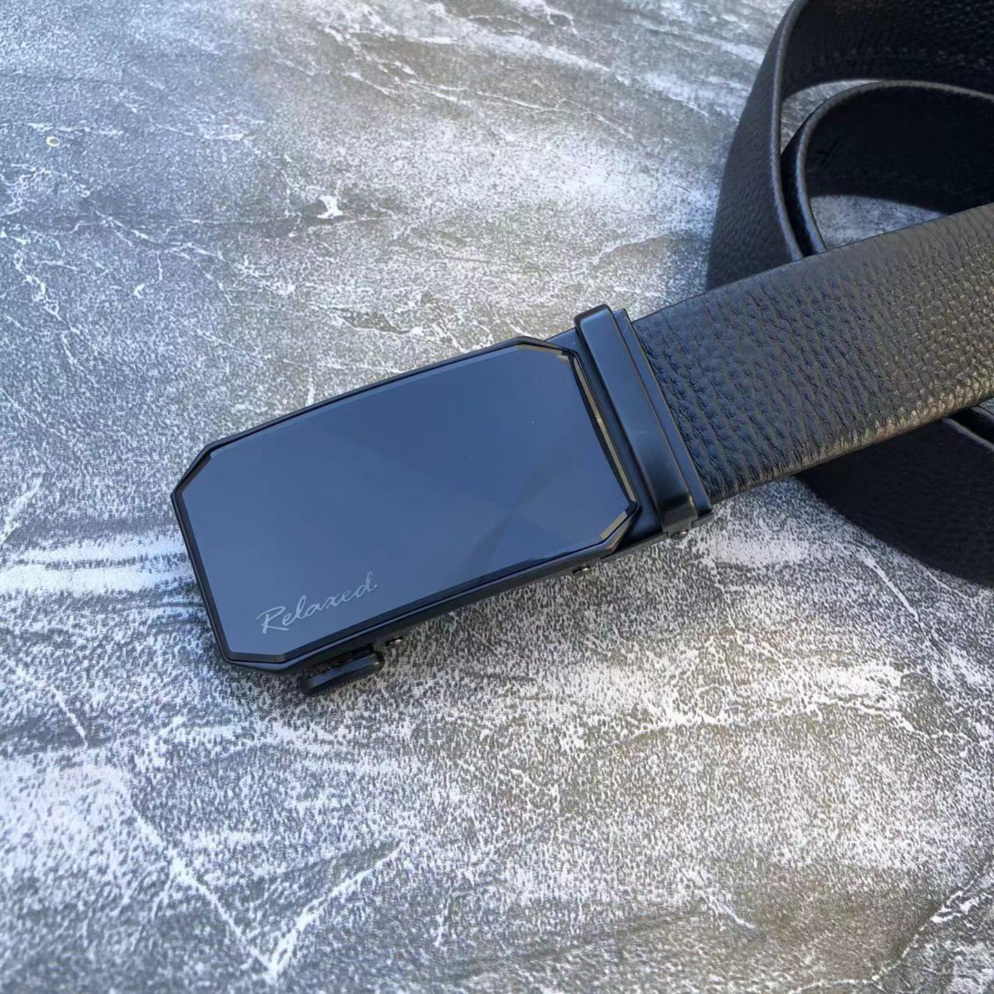 H标！正品大牌~男士黑色真皮自动扣腰带商务休闲百搭头层牛皮皮带