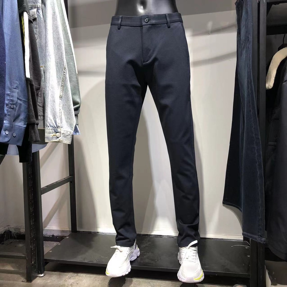 品牌男装商场撤柜春季新款青年商务弹力纯棉略修身小脚长裤休闲裤