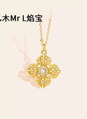 s925纯银古法点钻十字金刚杵项链女精致百搭小众设计感韦雪同款
